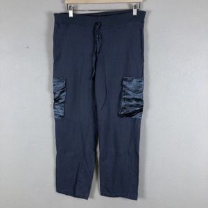 Silver Bird Pants Blue Cargo Pockets Cotton Casual Athleisure Womens Small